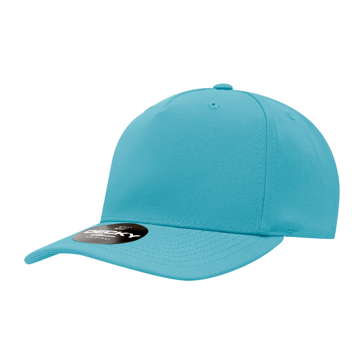 Decky 5 Panel Mid Profile Structured Polyester Cap | Decky 6038 Teal Standard Hats