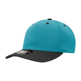 Decky 5 Panel Mid Profile Structured Polyester Cap | Decky 6038 Teal/Black Standard Hats