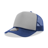 Decky 5 Panel Mid Profile Structured Two Tone Foam Trucker | Decky 212 Navy/Grey OSFM