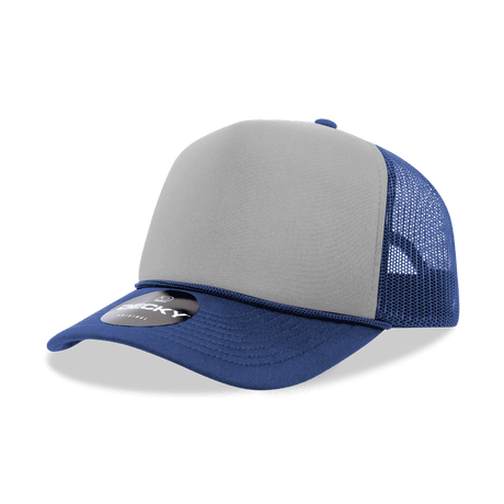 Decky 5 Panel Mid Profile Structured Two Tone Foam Trucker | Decky 212 Navy/Grey OSFM
