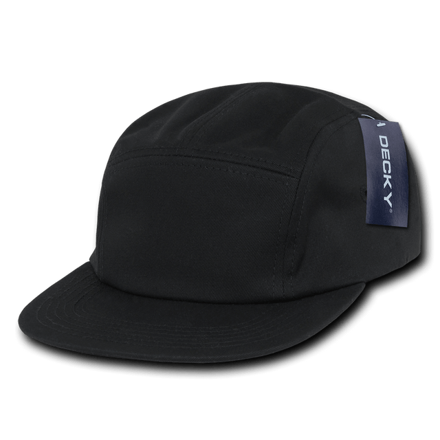 Decky 5 Panel Racer Caps | Decky 985 Black OSFM Hats