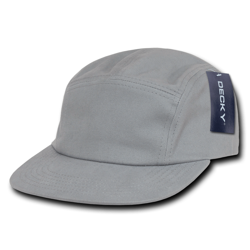 Decky 5 Panel Racer Caps | Decky 985 Grey OSFM Hats