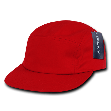 Decky 5 Panel Racer Caps | Decky 985 Red OSFM Hats