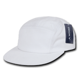 Decky 5 Panel Racer Caps | Decky 985 White OSFM Hats