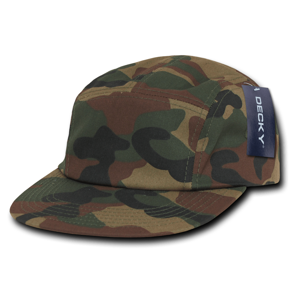 Decky 5 Panel Racer Caps | Decky 985 Woodland OSFM Hats