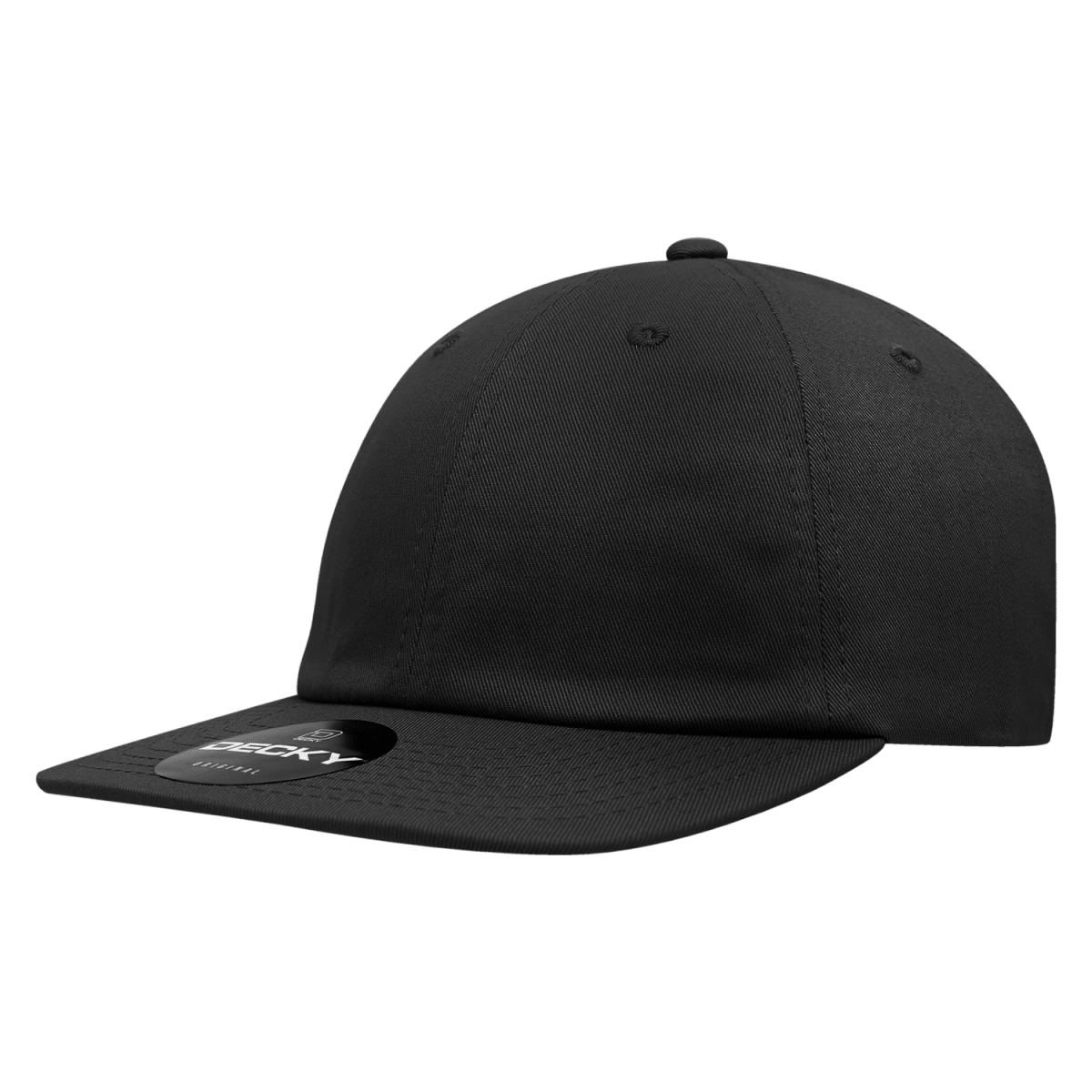 Decky 6 Panel High Profile Relaxed Cotton Snapback | Decky 370 Black OSFM