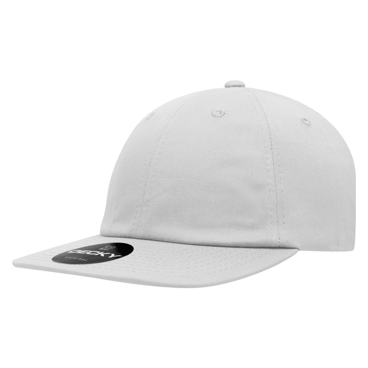 Decky 6 Panel High Profile Relaxed Cotton Snapback | Decky 370 White OSFM