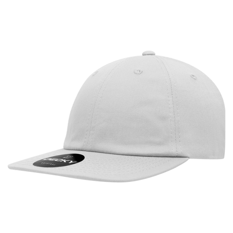 Decky 6 Panel High Profile Relaxed Cotton Snapback | Decky 370 White OSFM