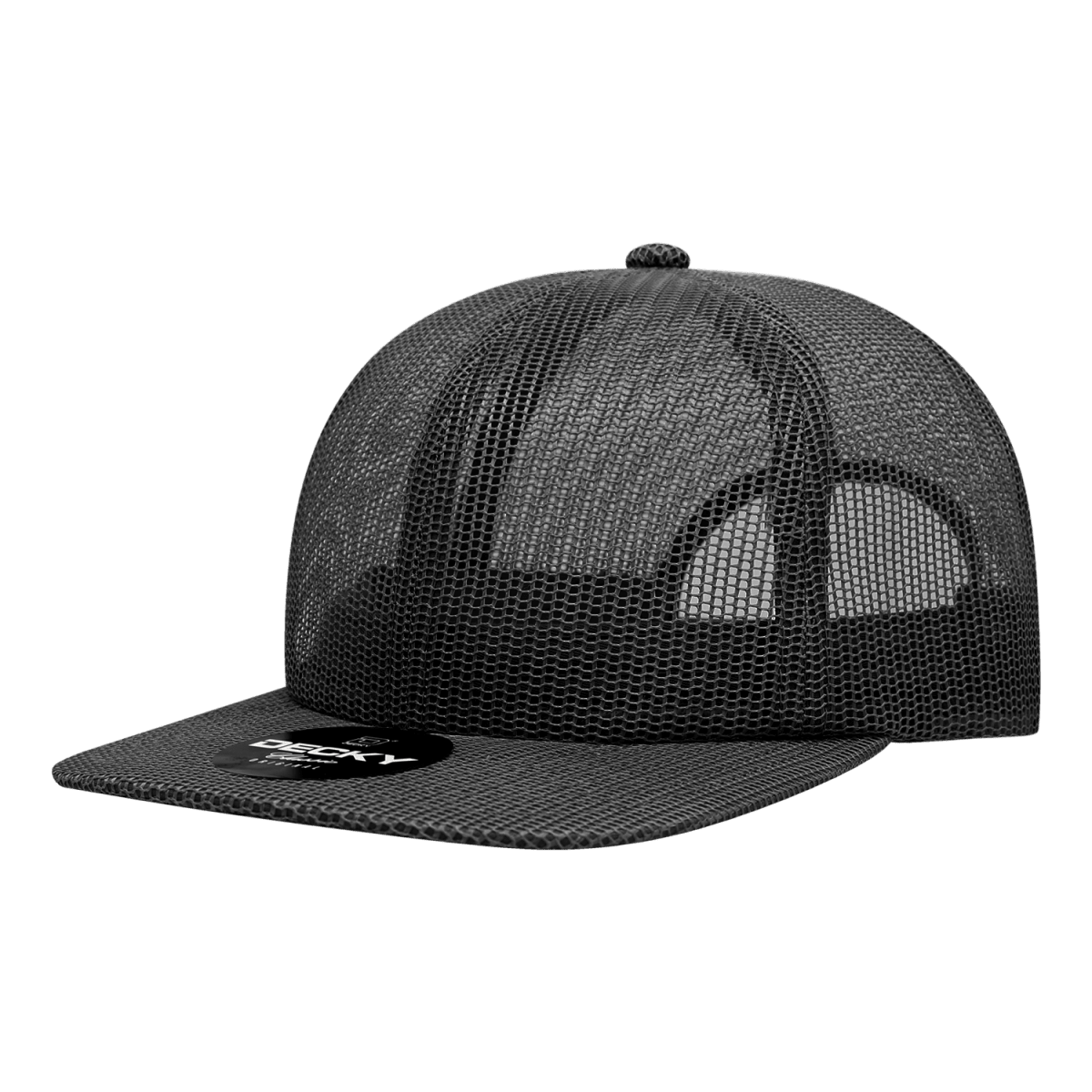 Decky 6 Panel High Profile Relaxed Mesh Trucker | Decky 6049 Black Standard
