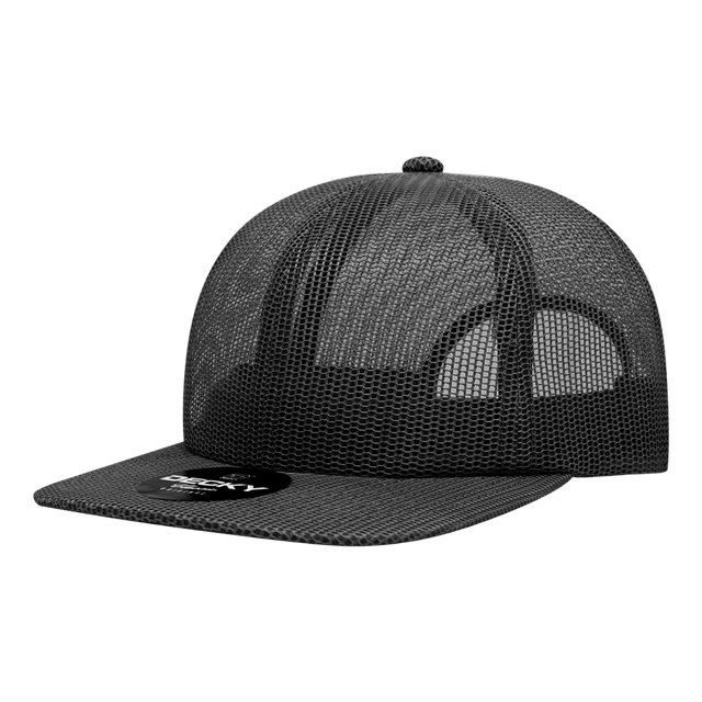 Decky 6 Panel High Profile Relaxed Mesh Trucker | Decky 6049 Black Standard