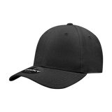 Decky 6 Panel High Profile Structured Acrylic/Polyester Fitted | Decky 402 Black 7 3/8