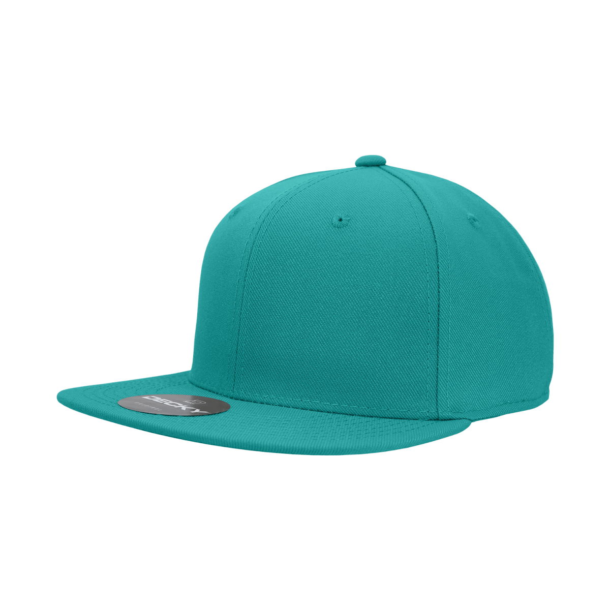 Decky 6 Panel High Profile Structured Acrylic/Polyester Fitted | Decky RP1 Aqua 6 7/8