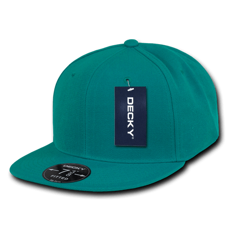 Decky 6 Panel High Profile Structured Acrylic/Polyester Fitted | Decky RP1 Aqua 7 3/8
