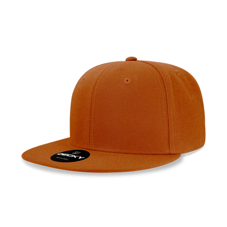 Decky 6 Panel High Profile Structured Acrylic/Polyester Snapback | Decky 6020 B Orange Standard