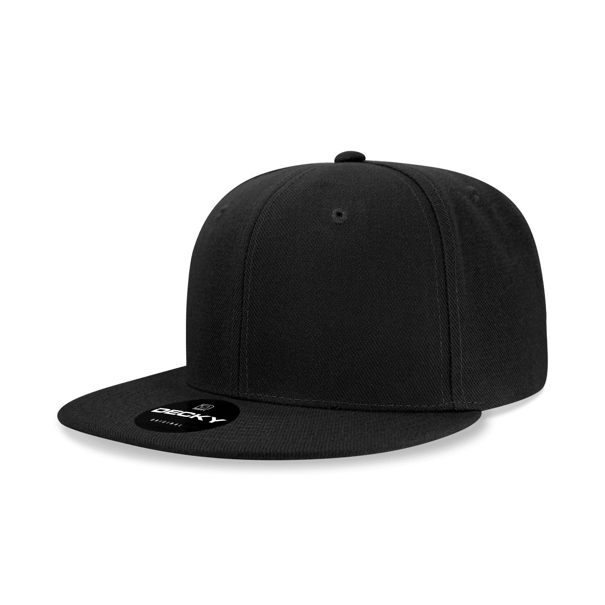 Decky 6 Panel High Profile Structured Acrylic/Polyester Snapback | Decky 6020 Black Standard