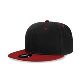 Decky 6 Panel High Profile Structured Acrylic/Polyester Snapback | Decky 6020 Black/Cardinal Standard