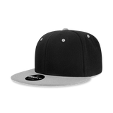 Decky 6 Panel High Profile Structured Acrylic/Polyester Snapback | Decky 6020 Black/Grey Standard