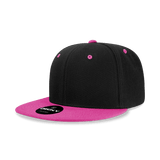 Decky 6 Panel High Profile Structured Acrylic/Polyester Snapback | Decky 6020 Black/HotPink Standard