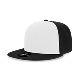 Decky 6 Panel High Profile Structured Acrylic/Polyester Snapback | Decky 6020 Black/White/Black Standard