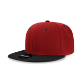 Decky 6 Panel High Profile Structured Acrylic/Polyester Snapback | Decky 6020 Cardinal/Black Standard