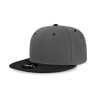 Decky 6 Panel High Profile Structured Acrylic/Polyester Snapback | Decky 6020 Charcoal/Black Standard