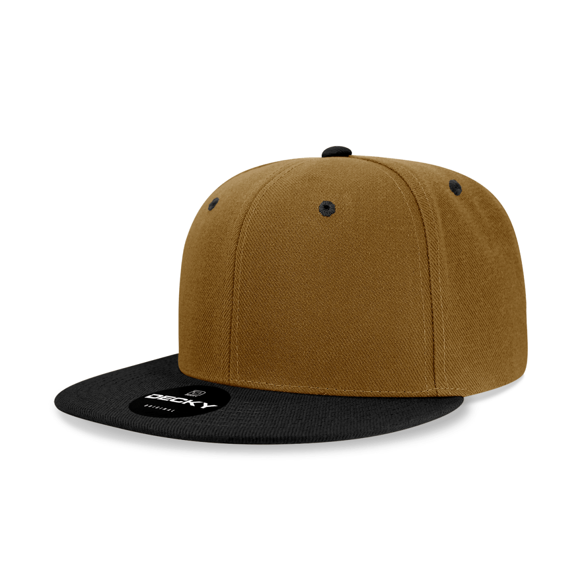Decky 6 Panel High Profile Structured Acrylic/Polyester Snapback | Decky 6020 Coyote/Black Standard