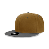 Decky 6 Panel High Profile Structured Acrylic/Polyester Snapback | Decky 6020 Coyote/Charcoal Standard