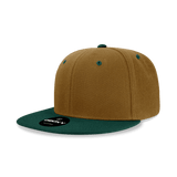 Decky 6 Panel High Profile Structured Acrylic/Polyester Snapback | Decky 6020 Coyote/Forest Standard