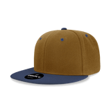 Decky 6 Panel High Profile Structured Acrylic/Polyester Snapback | Decky 6020 Coyote/Navy Standard