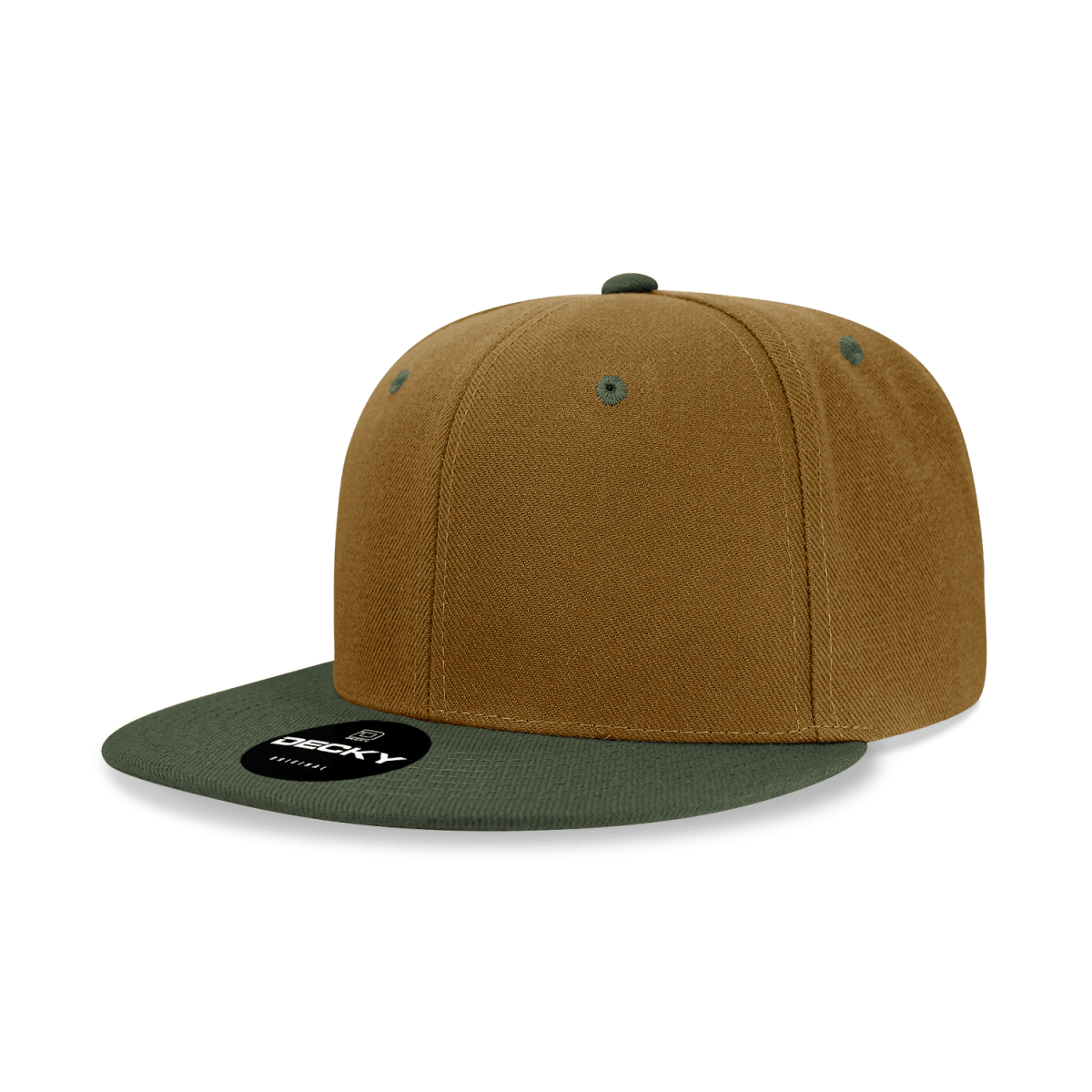 Decky 6 Panel High Profile Structured Acrylic/Polyester Snapback | Decky 6020 Coyote/Olive Standard