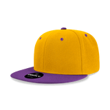 Decky 6 Panel High Profile Structured Acrylic/Polyester Snapback | Decky 6020 Gold/Purple Standard