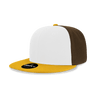 Decky 6 Panel High Profile Structured Acrylic/Polyester Snapback | Decky 6020 Gold/White/Brown Standard
