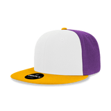 Decky 6 Panel High Profile Structured Acrylic/Polyester Snapback | Decky 6020 Gold/White/Purple Standard