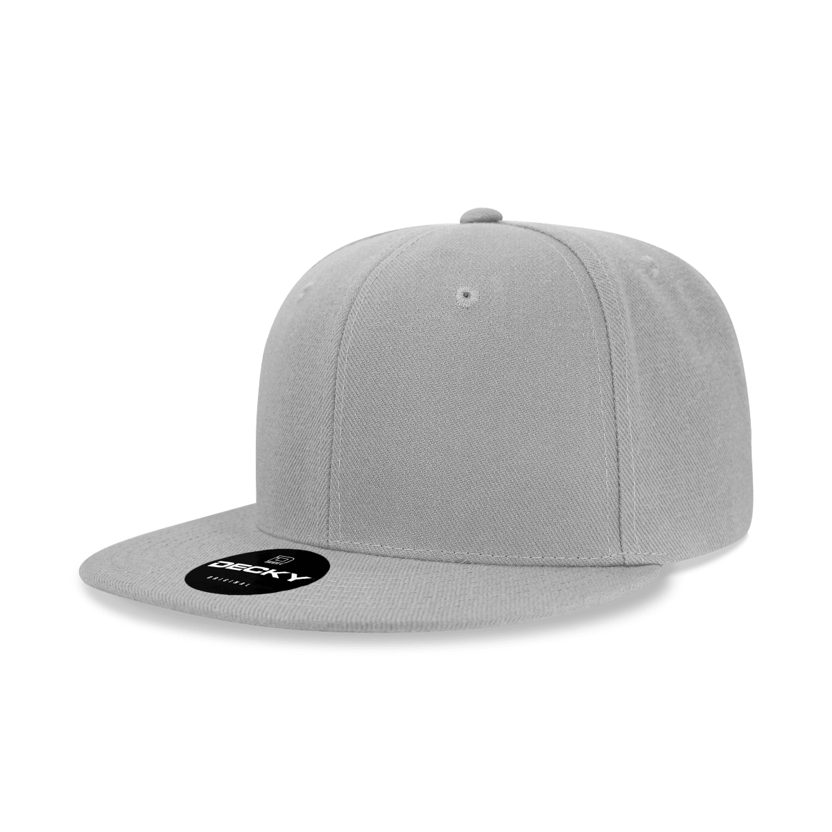 Decky 6 Panel High Profile Structured Acrylic/Polyester Snapback | Decky 6020 Grey Standard