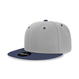 Decky 6 Panel High Profile Structured Acrylic/Polyester Snapback | Decky 6020 Grey/Navy Standard