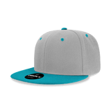 Decky 6 Panel High Profile Structured Acrylic/Polyester Snapback | Decky 6020 Grey/Teal Standard