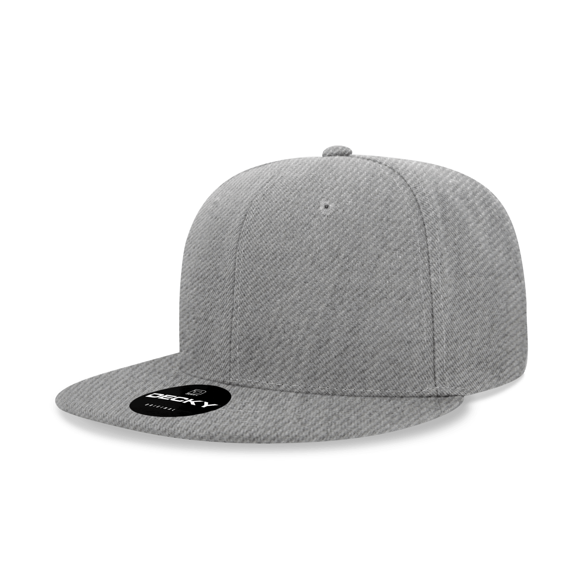 Decky 6 Panel High Profile Structured Acrylic/Polyester Snapback | Decky 6020 HeatherGrey Standard