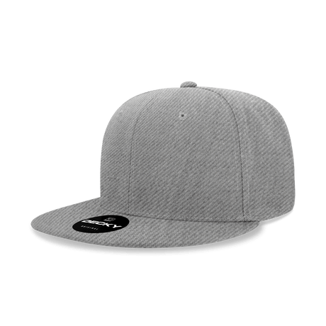Decky 6 Panel High Profile Structured Acrylic/Polyester Snapback | Decky 6020 HeatherGrey Standard