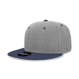 Decky 6 Panel High Profile Structured Acrylic/Polyester Snapback | Decky 6020 HeatherGrey/Navy Standard