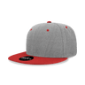 Decky 6 Panel High Profile Structured Acrylic/Polyester Snapback | Decky 6020 HeatherGrey/Red Standard