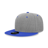 Decky 6 Panel High Profile Structured Acrylic/Polyester Snapback | Decky 6020 HeatherGrey/Royal Standard