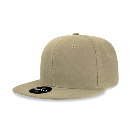 Decky 6 Panel High Profile Structured Acrylic/Polyester Snapback | Decky 6020 Khaki Standard