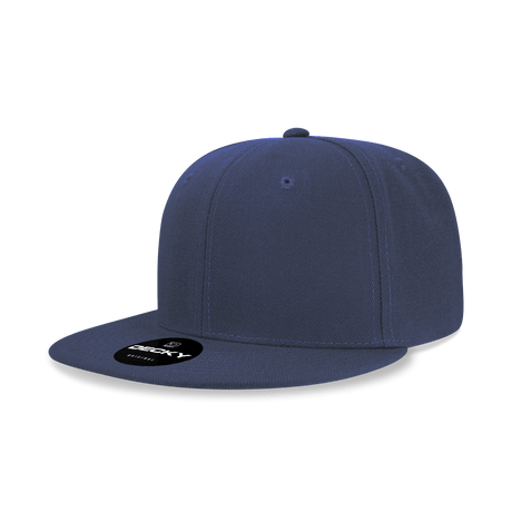 Decky 6 Panel High Profile Structured Acrylic/Polyester Snapback | Decky 6020 Navy Standard