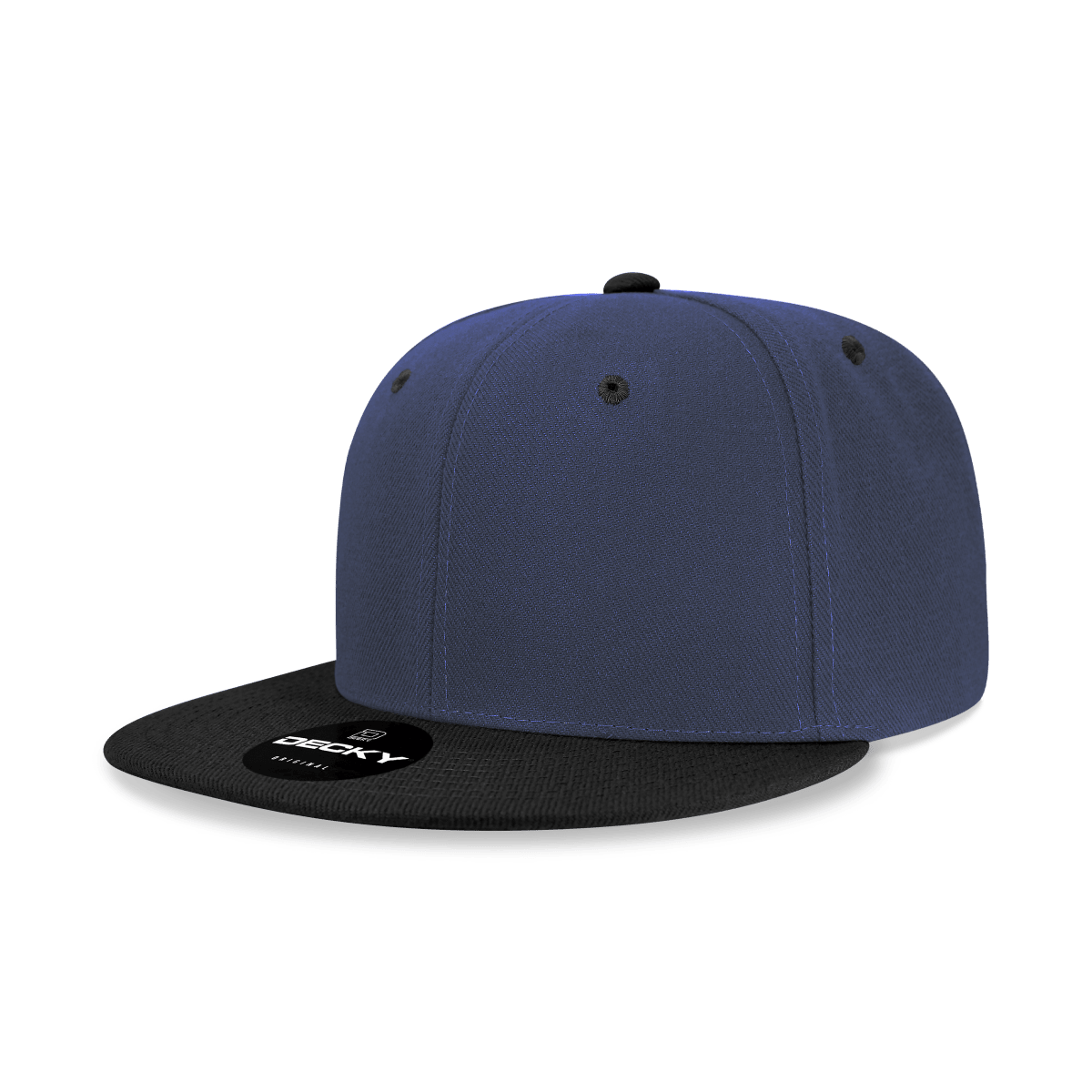 Decky 6 Panel High Profile Structured Acrylic/Polyester Snapback | Decky 6020 Navy/Black Standard