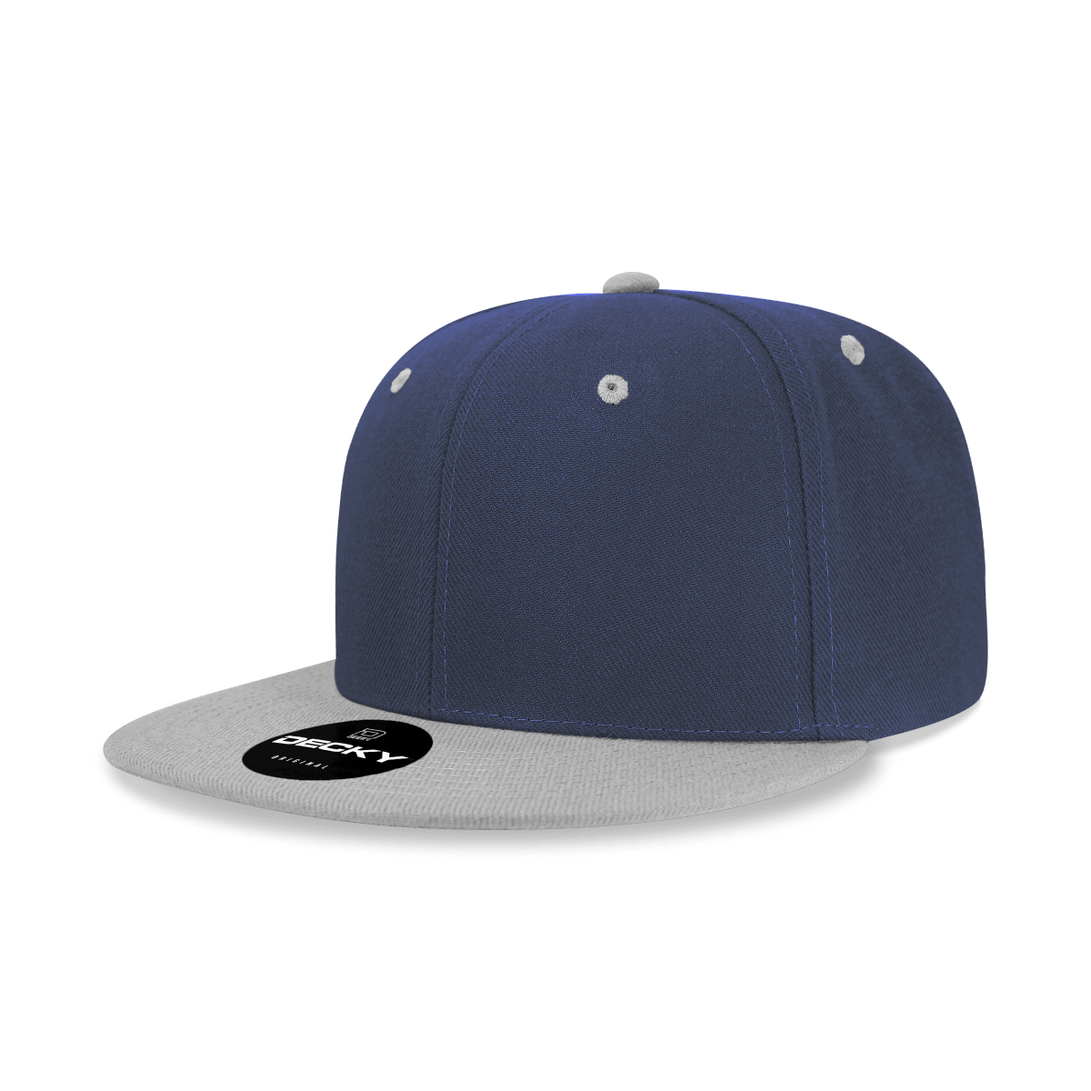 Decky 6 Panel High Profile Structured Acrylic/Polyester Snapback | Decky 6020 Navy/Grey Standard