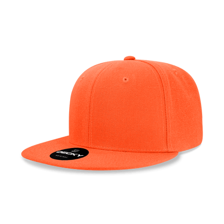 Decky 6 Panel High Profile Structured Acrylic/Polyester Snapback | Decky 6020 Orange Standard
