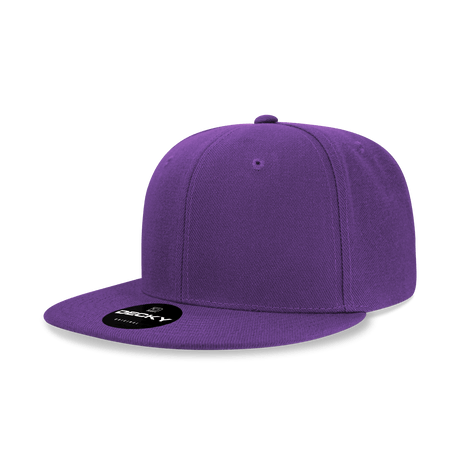 Decky 6 Panel High Profile Structured Acrylic/Polyester Snapback | Decky 6020 Purple Standard