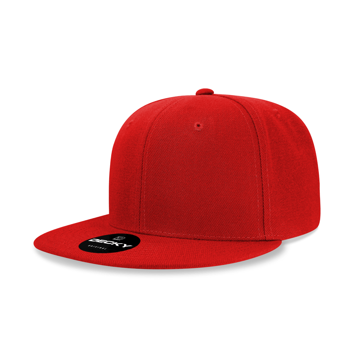Decky 6 Panel High Profile Structured Acrylic/Polyester Snapback | Decky 6020 Red Standard