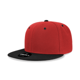 Decky 6 Panel High Profile Structured Acrylic/Polyester Snapback | Decky 6020 Red/Black Standard
