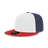 Decky 6 Panel High Profile Structured Acrylic/Polyester Snapback | Decky 6020 Red/White/Navy Standard